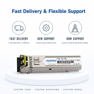 Módulo SFP <span class=keywords><strong>de</strong></span> Fibra Óptica Dual <span class=keywords><strong>de</strong></span> 1.25G 1550nm 160km, Transceptor <span class=keywords><strong>de</strong></span> Fibra Óptica para <span class=keywords><strong>Cisco</strong></span> Mikrotik, Switch Ethernet, Conversor <span class=keywords><strong>de</strong></span> <span class=keywords><strong>Medios</strong></span> - Product Image 1