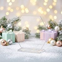 Numéro de table hexagonal transparent en acrylique vierge pour mariage, carte de table DIY pour invités de mariage, fête d'anniversaire, marque-place