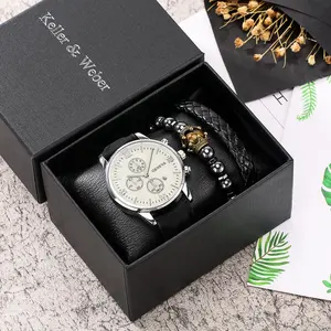 Modeuhr Geschenkset mit Box Armbanduhren für Männer Schmucks ets Genfer Uhren armbänder Set Leder armbanduhren
