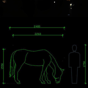 Grande statue de cheval animatronique réaliste, décoration de mariage de luxe, accessoire animal mobile, modèle d'événement avec fourrure réaliste - Product Image 5