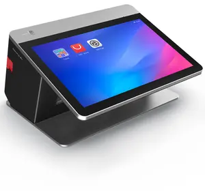 10.1 inch+2.4 inch Android POS system terminal all-in-one machine, integrated with NFC/printer/QR code scanning