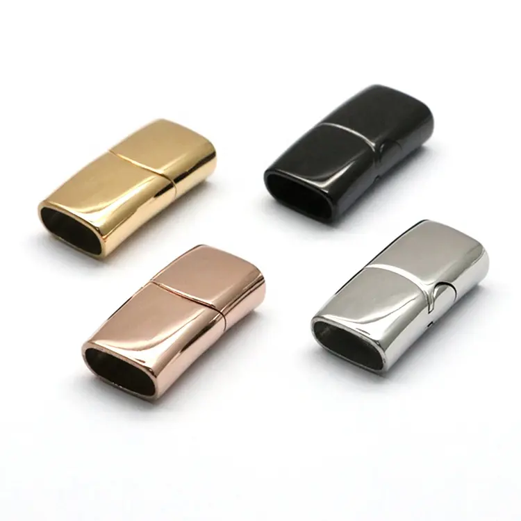 Stainless Steel square Hole Brushed Silver Magnetic Clasp For Making Diy Bracelet Magnet Buckle