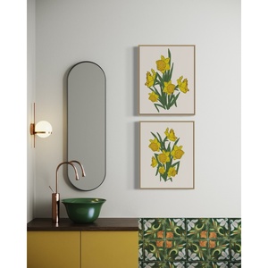 Décoration murale en papier d'art floral moderne avec motif de narcisses pour les intérieurs botaniques et le style floral contemporain - Product Image 4