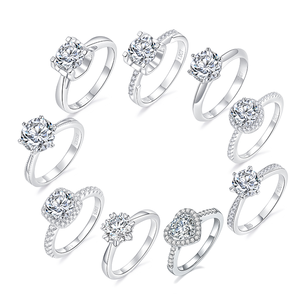 Starsgem Moissanitstein Silberschmuck DEF Farbe VVS Klarheit 925 Silber Moissanitringe - Product Image 1