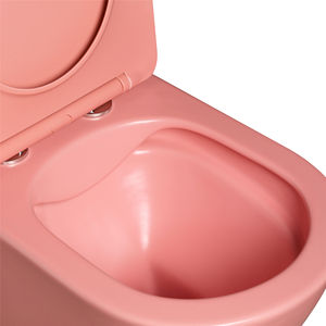 โถสุขภัณฑ์ห้องน้ำสองชิ้นเซรามิกตั้งพื้นสีชมพูแบบตั้งพื้นห้องน้ำ - Product Image 4