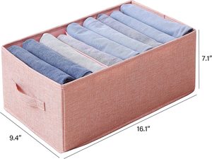 Contenedores de Almacenamiento de <span class=keywords><strong>Lino</strong></span>, Diseño Minimalista, 100 ml, Organizador de Ropa, Jeans, Pantalones para Armario, Asas, Plegable, Ecológico, Cuadrado - Product Image 6