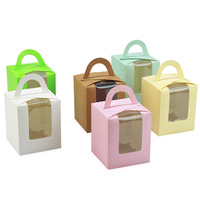 Fenêtre transparente cadeau de mariage boulangerie anniversaire emballage Logo personnalisé emballage papier boîtes à gâteaux pour les aliments