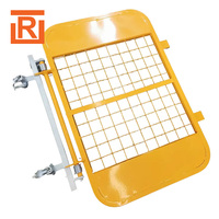 Grille de sécurité métallique jaune pour échafaudage avec clips de fixation