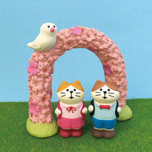 Japanese Style Zakka Cat Cherry Blossom Resin Ornament Handmade Desktop Car Decoration Home Gift - Product Image 2