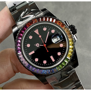 นาฬิกาข้อมือผู้ชายระบบออโตเมติกหรูหรา ตัวเรือนเหล็ก โลโก้สั่งทำพิเศษ ขนาด 40 มม. ขอบหน้าปัดประดับเพชร กลไก 3135 หน้าปัดขนาด 41 มม. พร้อมฟังก์ชั่นสำรองพลังงาน - Product Image 4