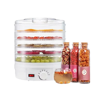 Déshydrateur Alimentaire Mini pour Maison, Économie d'Énergie, 350W, Contrôle de Température, 5 Plateaux, pour Viande, Bœuf, Fruits et Légumes