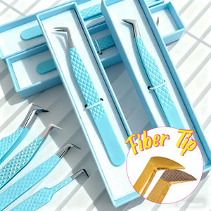 Pinzette Professionali per Extension Ciglia con Punta in Fibra, Logo Personalizzato Gratuito, Etichetta Privata, Pinzette Dritte per Innesto Ciglia Volume - Product Image 6