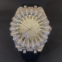 Montre-bracelet élégante pour homme à quartz, cadran argenté serti de pierres, boîtier géométrique, accents de pierres scintillantes, bracelet noir, luxe, Relogio Masculino
