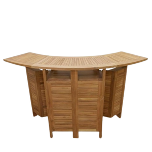 Mesa de Bar Plegable Compacta de Estilo Teak con Diseño de Hoja Abatible Extensible – Apta para Uso en Interiores o Exteriores - Product Image 1