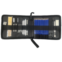 Kit de dessin professionnel de 32 pièces, ensemble de crayons à croquis, étui de voyage portable à fermeture éclair, crayons de charbon de bois pour artistes débutants, adultes et adolescents