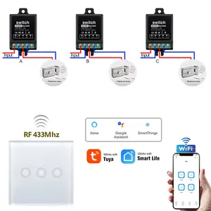 tuya interruptor wifi lock door remote control wireless smart switch wifi tuya 3gang smart switch tuya smart wall light switches