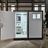 Baño Móvil Prefabricado Listo para Usar, Cabina de Inodoro con Estructura de Acero y Inodoro de Cerámica para Bodas y Eventos VIP