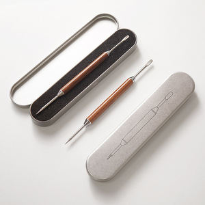 Penna per Latte Art in Acciaio Inox 304, Strumento per Disegno su Caffè con Manico in Legno, Doppia Punta, Accessori per Barista, Design per Espresso, Casa e Caffetteria - Product Image 1