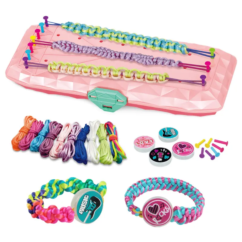 Custom DIY Arts Craft Toys Jewelry Maker Bracelet String Friendship Making Kit For Girls