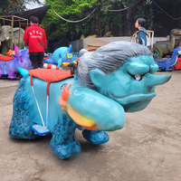 Animal à chevaucher dinosaure pour enfants, utilisation intérieure/extérieure, construction métallique, centre commercial, parc d'aventure, capacité de charge 150 kg