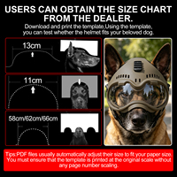 Casque tactique réglable pour petit chien KD-H-01, style moto, avec ouverture pour les oreilles, pour accessoires de chasse