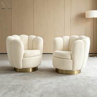 Fauteuil Simple à boucles en tissu, mobilier de salon, hôtel, nouveau modèle moderne et Simple, avec Base dorée, idéal pour les loisirs,
