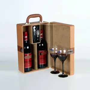 豪华皮革红酒假皮革PU储物木盒带滑顶木制礼品包红酒盒A1手表盒来样定做