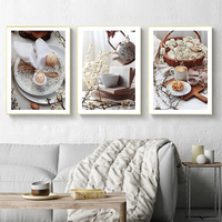 Affiches murales modernes sur toile, thèmes nordiques : Boissons, Thé, Aliments, Œufs, Pain – Décoration de cuisine