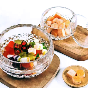 Bán buôn 300ml lọ thủy tinh nhỏ với hình dạng thời trang chất lượng cao Tinh thể thủy tinh thực phẩm lưu trữ container với nắp - Product Image 2