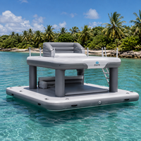 Plateforme flottante gonflable portable pour événements lacustres, quai aquatique durable pour la famille et les amis