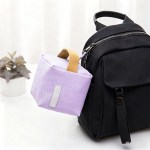 Pochette Quadrata Mini Personalizzabile in Tela per Donna, Borsa Portaoggetti in Cotone con Cerniera, Organizer per Rossetti, Accessorio da Viaggio - Product Image 2