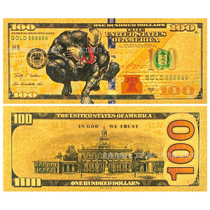 Billets de banque commémoratifs <span class=keywords><strong>Marvel</strong></span> 51 héros Avengers Iron Man <span class=keywords><strong>Venom</strong></span> Deadpool style dessin animé, pièces en résine à feuille d'or et cartes de bureau - Product Image 3