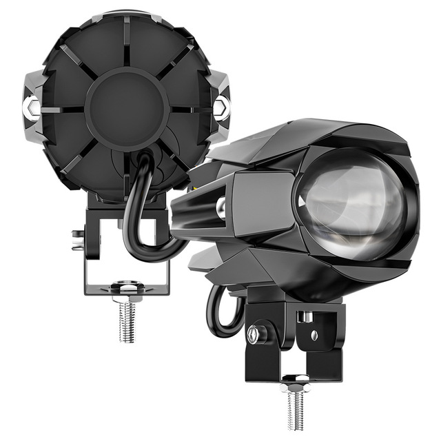 Dual Color LED Laser Spotlights High Low Beam Mini Driving Lamps for Motorcycles Electric Cars Headlight Fog Light Retrofit