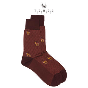 Calcetines <span class=keywords><strong>de</strong></span> Vestir <span class=keywords><strong>para</strong></span> <span class=keywords><strong>Hombre</strong></span>, Color Borgoña, Diseño Jacquard, Transpirables, Antibacterianos, Finos, <span class=keywords><strong>para</strong></span> Uso Profesional - Product Image 1