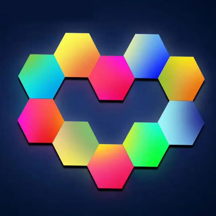 Home decor 3d stereo effects bluetooth smart touch sensitive indoor remote control ABS panel hexagonal led light wall