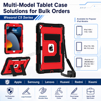 Étui robuste en silicone et polycarbonate avec support pliable pour iPad 10.2 7e, 8e, 9e génération 2019 2020 2021, sangle d'épaule, OEM ODM