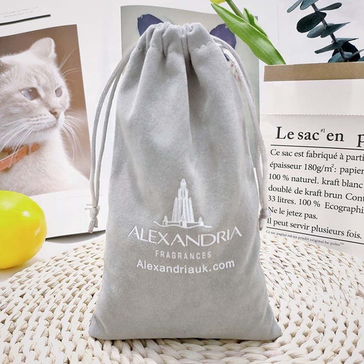 Custom Gray Velvet Pouch Perfume Pouch