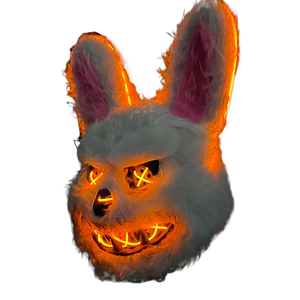 Copricapo realistico in PVC EVA Bear LED insanguinato peluche coniglietto fantasma Festival Performance maschera Horror per occasioni di compleanno - Product Image 1