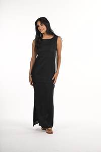 2024 été en gros Maxi robe pour femmes manches bouffantes longue coton tissu Style Simple solide plage élégant Boho tenue décontractée - Product Image 2