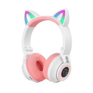猫耳 STN26 ワイヤレスヘッドホン フラッシュライト マイク LED キッズギフト 女の子 ステレオミュージック ヘルメット 子猫型 電話 ブルートゥース ヘッドセット - Product Image 6