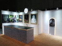 Stand d'exposition portable pour l'art de 10'x20', conception de stand d'exposition en forme d'arche