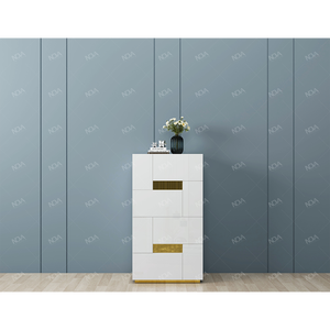 Hotel moderno de lujo muebles colchón dormitorio conjuntos de madera de alto brillo pintura tamaño King plataforma Marco de cama con 5 cajones - Product Image 6