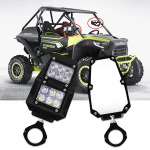 Мотоциклетный Светодиодный прожектор CNC 1,75 дюйма UTV /ATV для Yamaha Rhino 1,75 дюйма UTV SXS в рулоне, зеркала заднего вида для Can-Am Commander 1000