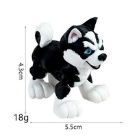 Figurine de Husky articulée imprimée en 3D, jouet flexible, Husky noir et blanc mignon, ornement de bureau, cadeau créatif pour les enfants et les amoureux des chiens