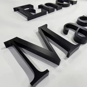 Metallo nero monogramma Custom in acciaio inox canale lettera segno oro metallo lettera per decorazione Business Logo numero della parete - Product Image 2