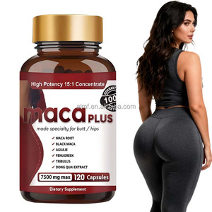 Integratore Alimentare Naturale per l'Aumento di Glutei e Fianchi, Capsule di Maca Plus ad Alta Potenza, Concentrato 15:1, 7500mg Max, 120 Capsule - Product Image 1