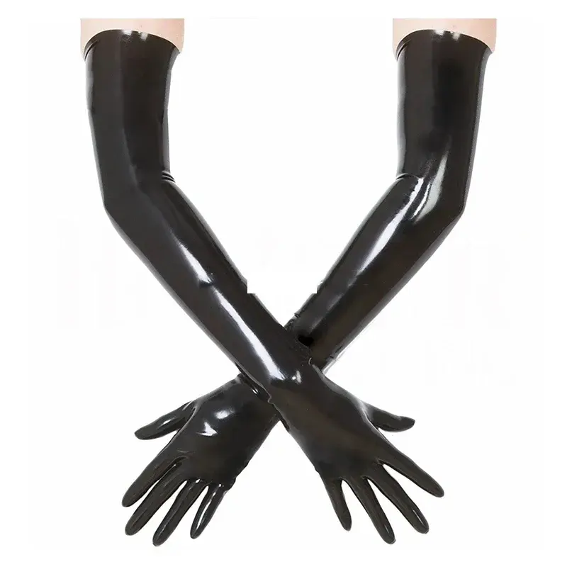 Nuevos guantes largos de látex patentados, guantes de Punk Rock, Hip Pop, Jazz, Disco, mitones brillantes, disfraces de Cosplay, guantes negros, Mangas de brazo