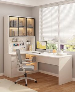 Tích Hợp Hình Chữ L Máy Tính Bằng Gỗ Bàn Và Kệ Sách Đơn Giản Nhà Phòng Ngủ Bằng Văn Bản Nghiên Cứu Bàn Với Có Thể Gập Lại Ngăn Kéo - Product Image 5