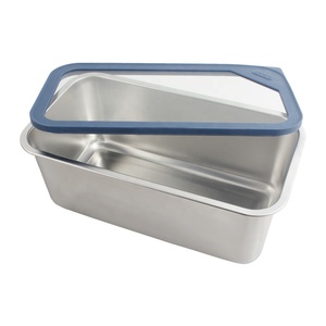 Contenedor Rectangular de Acero Inoxidable para Almacenamiento de Alimentos, Tamaño M, Tapa Hermética de Plástico, de Una Sola Capa, Apilable, Lonchera - Product Image 4