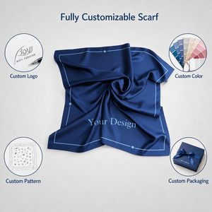 Foulard Quadrato BOYI Personalizzato 100% Seta di Gelso 53cm, Design Floreale <span class=keywords><strong>Elegante</strong></span> Stampato Digitalmente per <span class=keywords><strong>Donna</strong></span>, Matrimonio Autunnale - Product Image 5